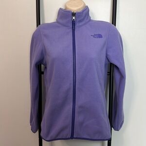 The North Face Fleece Lavender Full Zipper Embroidered Jacket Girl Size M